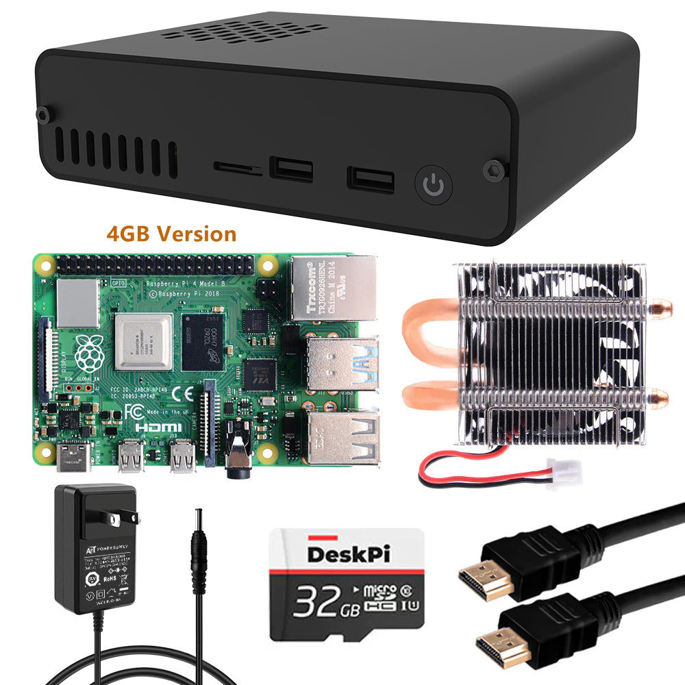 Raspberry Pi 4 4GB Kit with DeskPi Pro Set-top Box