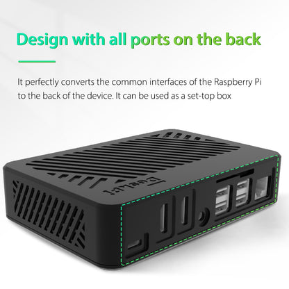 DeskPi Lite for Raspberry Pi 4, With Power Button/ Heatsink with PWM Fan/ Dual Full-Size HDMI/Extra Two USB Port