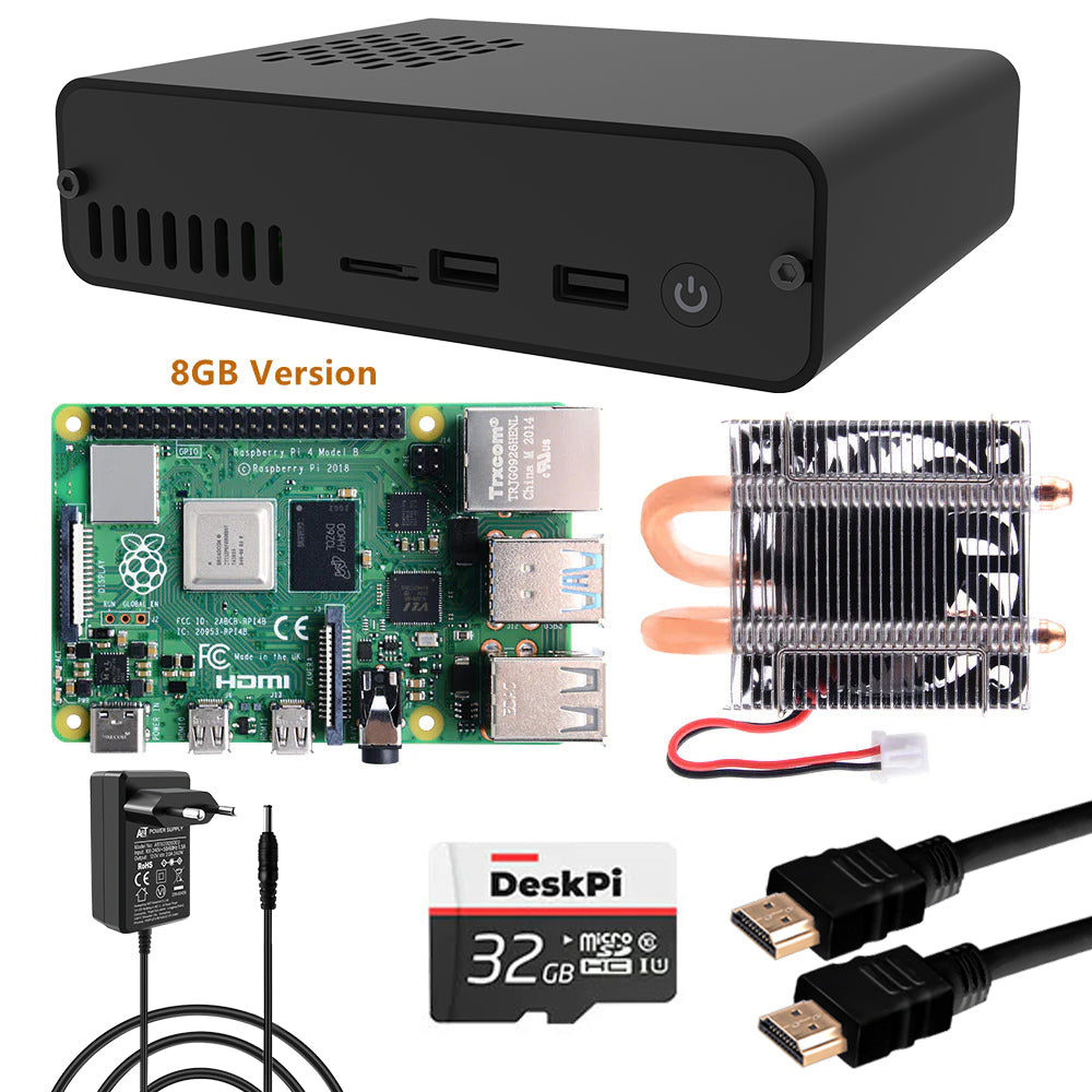 Raspberry Pi 4 8GB Kit with DeskPi Pro Set-top Box