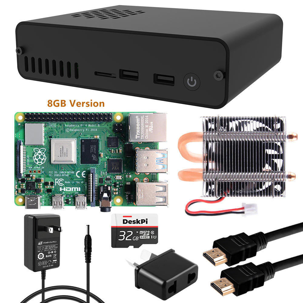 Raspberry Pi 4 8GB Kit with DeskPi Pro Set-top Box