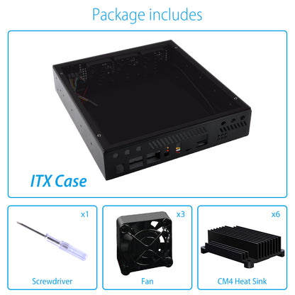 (Only Case) DeskPi ITX Case Kit for Deskpi Super6c Raspberry Pi CM5/CM4 Cluster Mini-ITX board