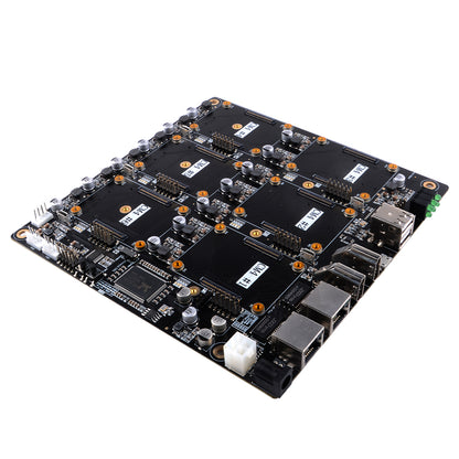 DeskPi Super6C Raspberry Pi CM5/CM4 Cluster Mini-ITX board 6 RPI CM4 supported, Power Supply Included