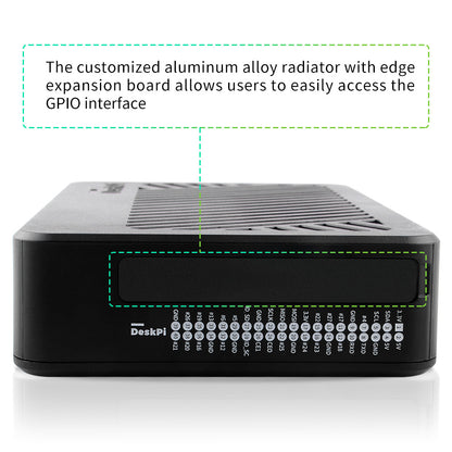 DeskPi Lite for Raspberry Pi 4, With Power Button/ Heatsink with PWM Fan/ Dual Full-Size HDMI/Extra Two USB Port