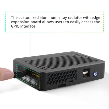 DeskPi Lite for Raspberry Pi 4, With Power Button/ Heatsink with PWM Fan/ Dual Full-Size HDMI/Extra Two USB Port