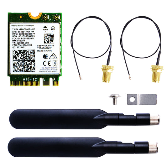 AC8265 Wireless NIC 2.4G/5G WiFi Bluetooth 4.2 Module with 2pcs 5db Antennas for Jetson Nano