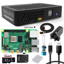 将图片加载到图库查看器，DeskPi Lite Case Full Kit with Raspberry Pi 4 Board - 2GB RAM / Q3 Power Supply / 32GB Card / USB Card Reader
