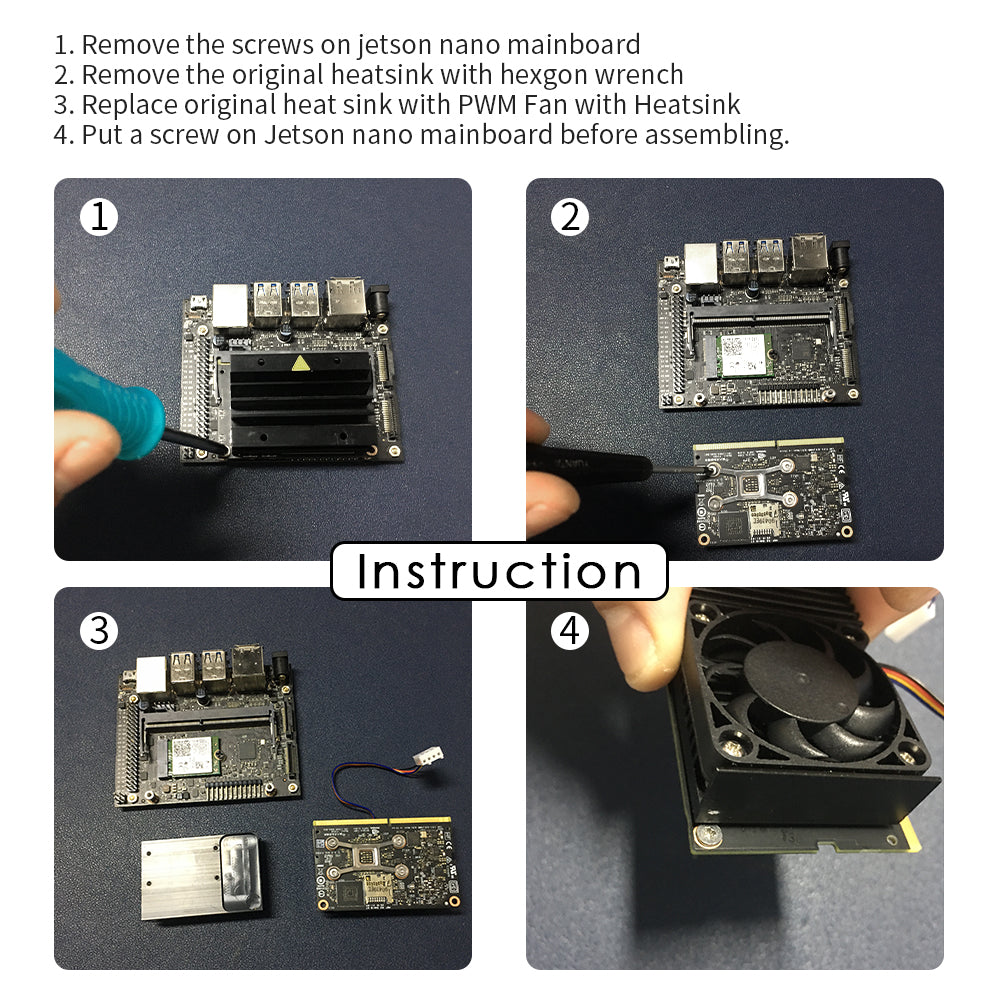 5V Cooling Fan PWM Speed Adjustment with Aluminum Heatsink for DeskPi Nano