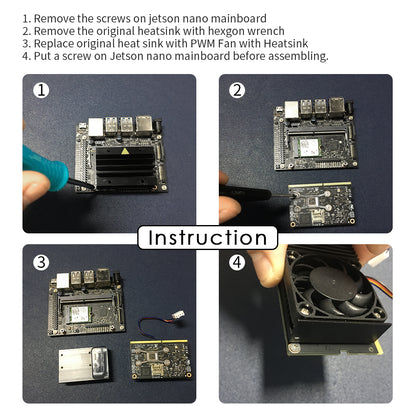 5V Cooling Fan PWM Speed Adjustment with Aluminum Heatsink for DeskPi Nano