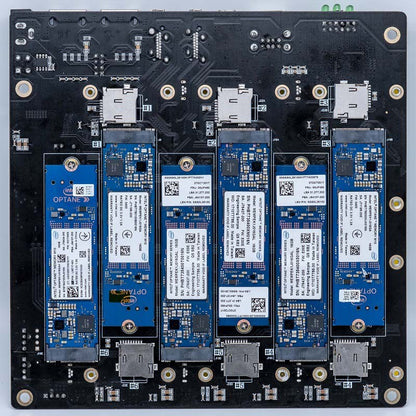 DeskPi Super6C Raspberry Pi CM5/CM4 Cluster Mini-ITX board 6 RPI CM4 supported, Power Supply Included